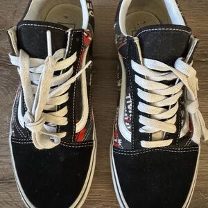 Vans Black and White Graphic Sneakers